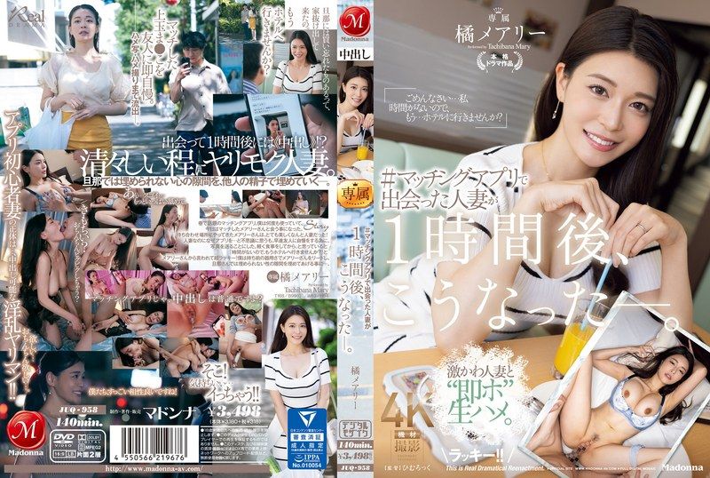 JUQ-958 #在交友軟體認識到一位人妻 一個小時後她變成很淫蕩。 橘瑪麗